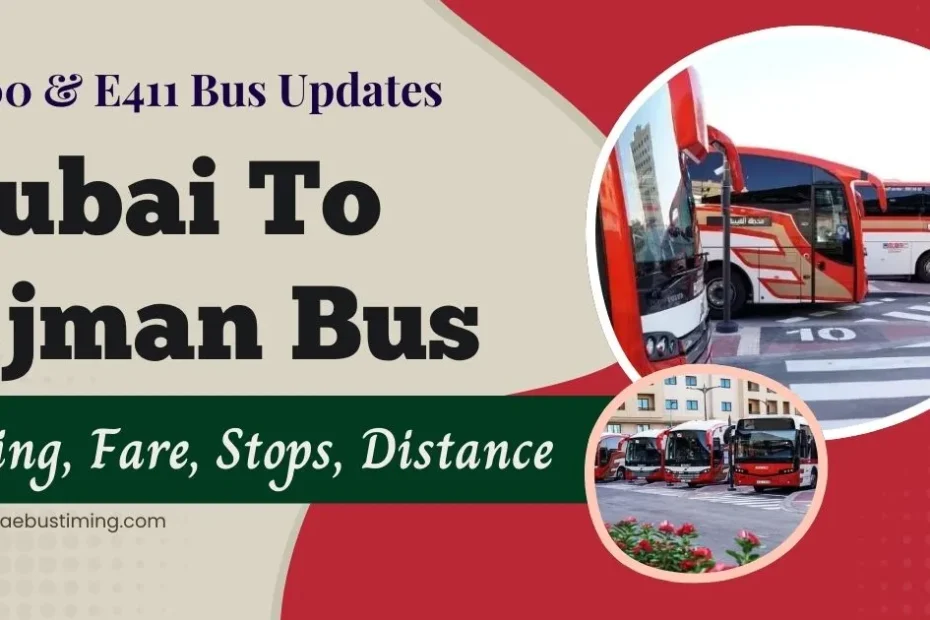 Dubai To Ajman Bus Timing, Fare, Map, Stops, Distance: E400 & E411 Bus Updates