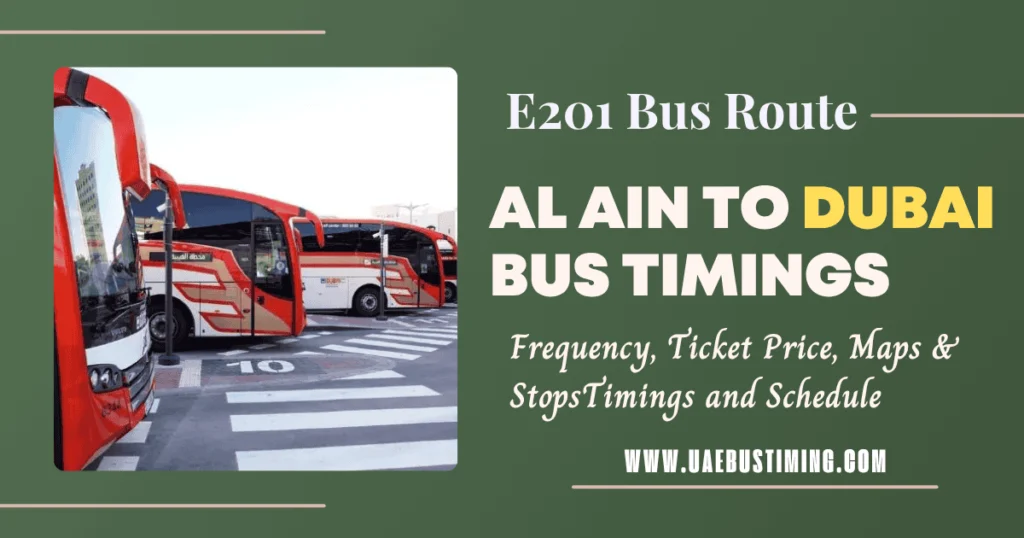 E201 Bus Route: Al Ain to Dubai Bus Timings, Frequency, Ticket Price, Maps & Stops