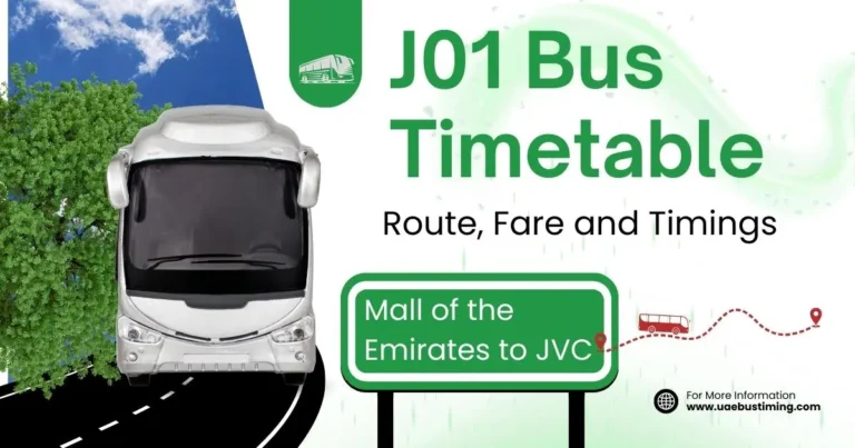 J01 Bus Timetable, Route, Fare and Timings from Mall of the Emirates to JVC