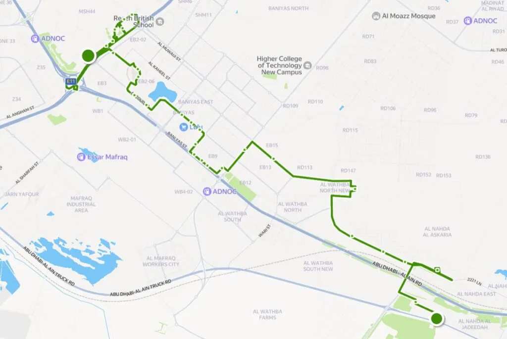 Abu Dhabi B47 Bus Route Map