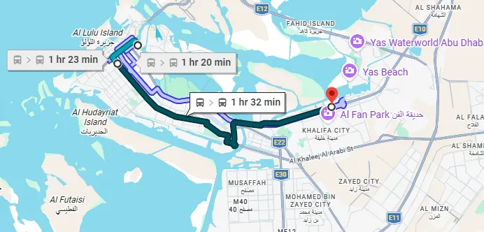 Abu Dhabi 407 Bus Route Map