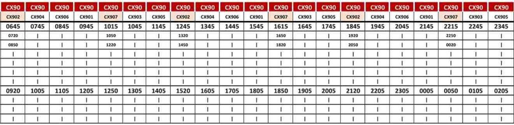Abu Dhabi Bus CX90 Timetable from Abu Dhabi Bus Station