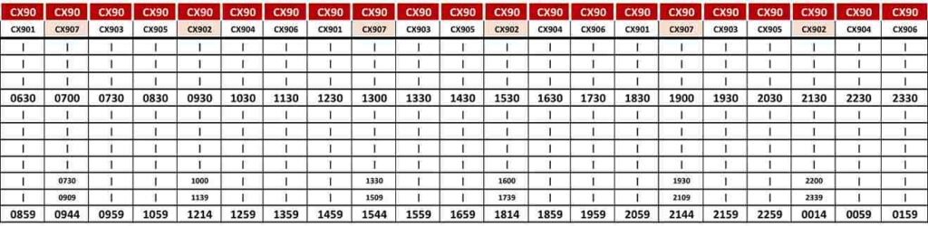 Abu Dhabi Bus CX90 Timetable from Al Ain Bus Station