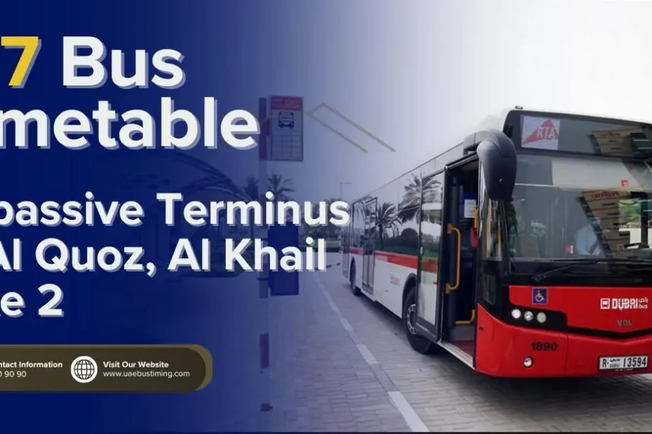 F17 Bus Timetable: Onpassive Terminus to Al Quoz, Al Khail Gate 2 and Return