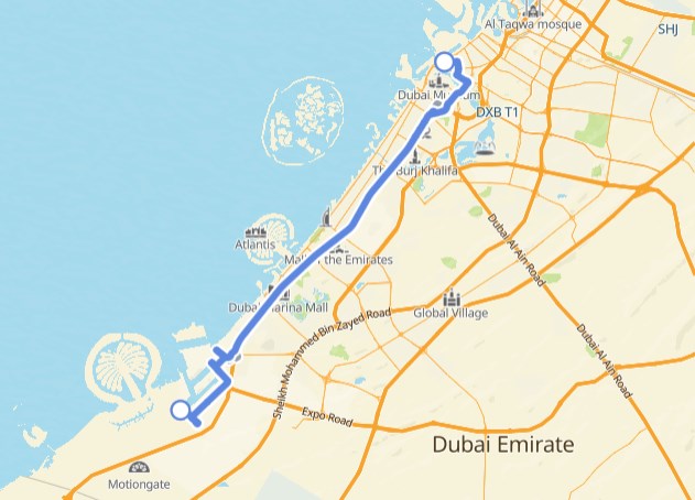 91A Bus Route Map