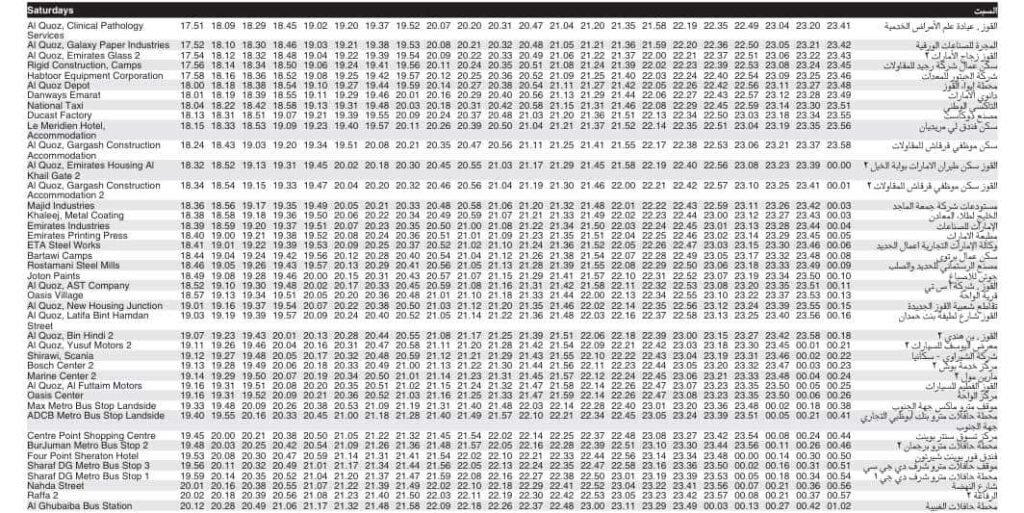 Bus 21A Saturday Timetable 3