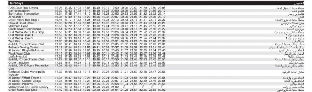 Bus C04 Thursday Timetable 2