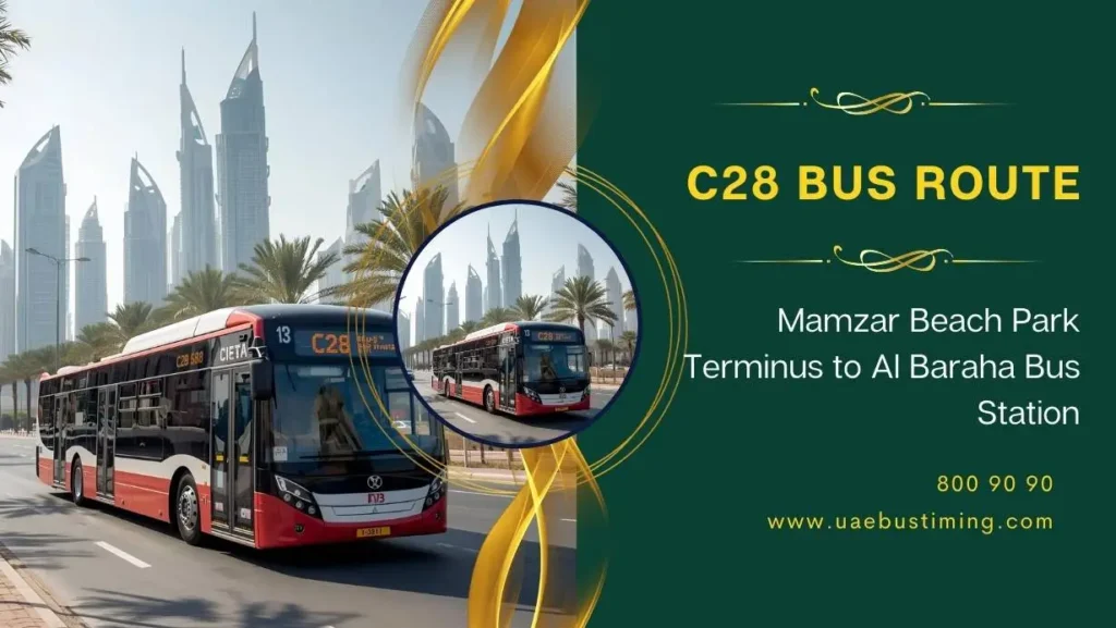 C28 Bus Route: Mamzar Beach Park Terminus to Al Baraha Bus Station