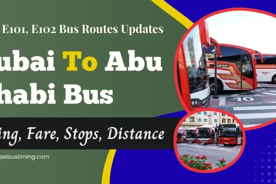 Dubai to Abu Dhabi Bus Timings: E100, E101, E102 Bus Routes Updates