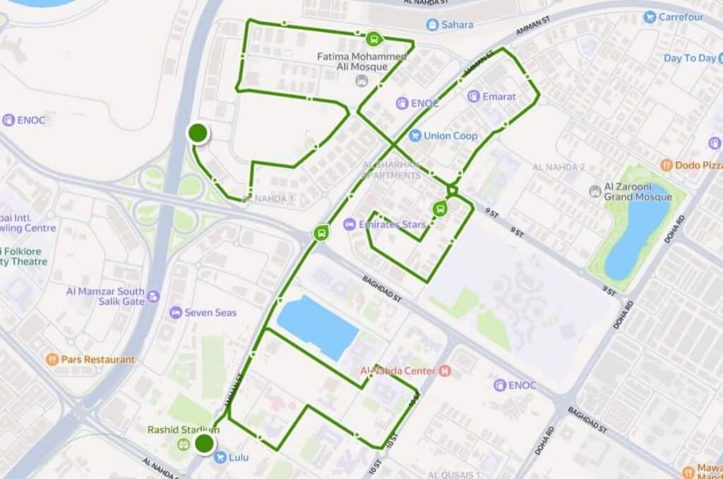 RTA 19 Bus Route Map