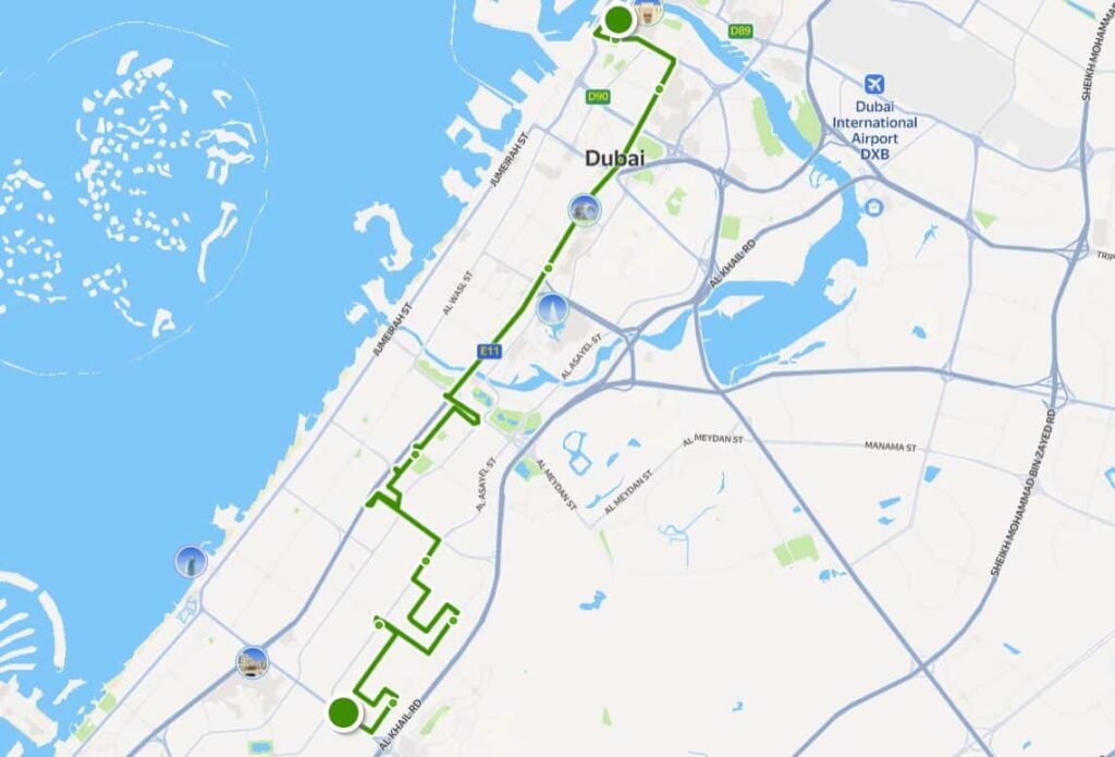 21B Bus Route Map