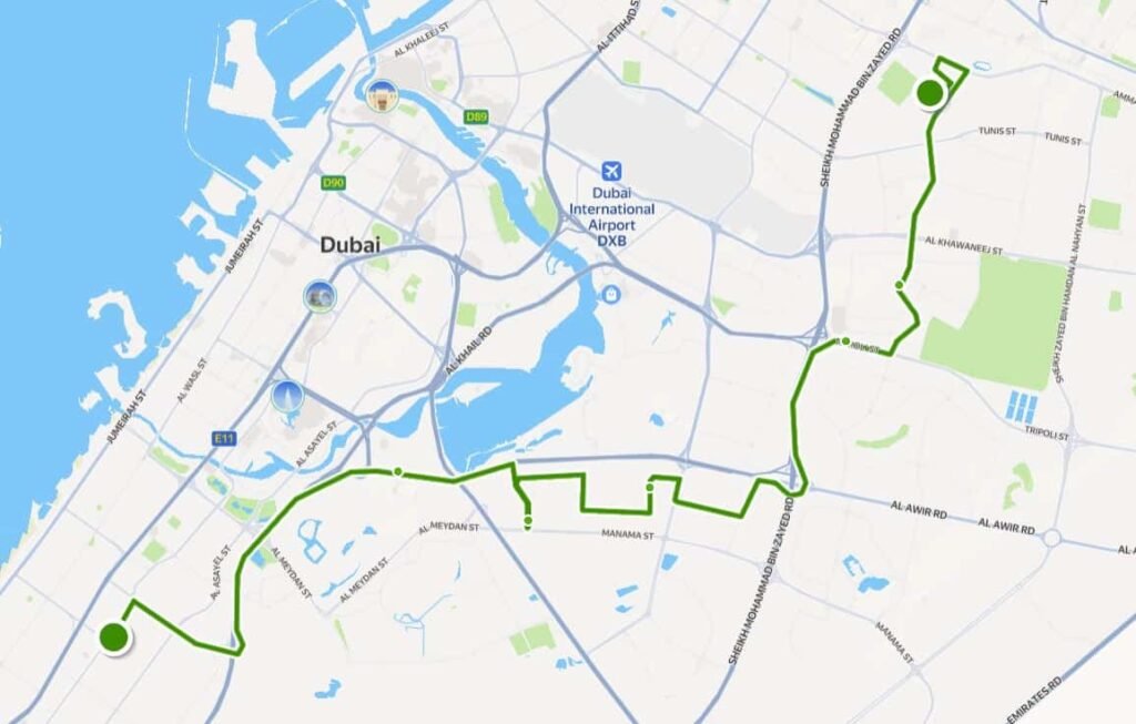 63E Bus Route Map
