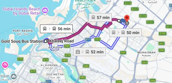 43 Bus Route Map