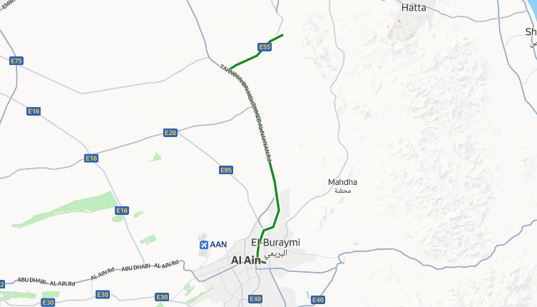 Abu Dhabi 390 Bus Route Map