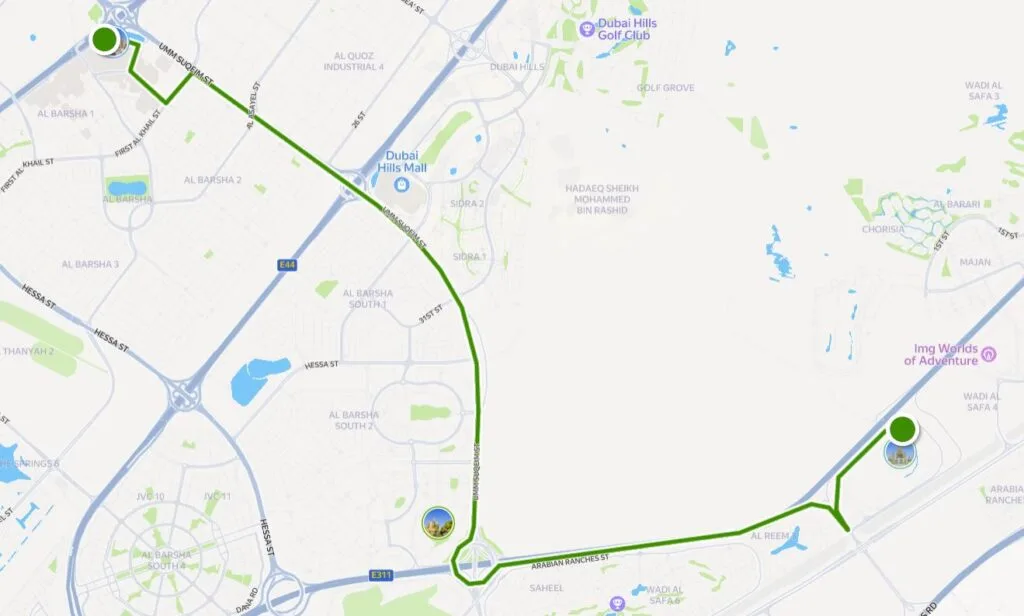 Bus 106 Route Map