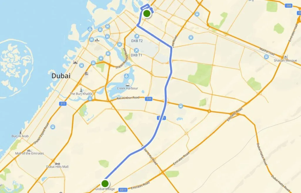 Bus 107 Route Map