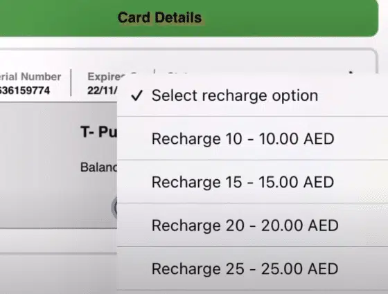 Select the recharge amount