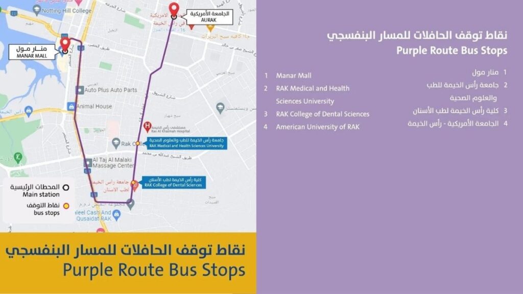 Purple route bus stops list