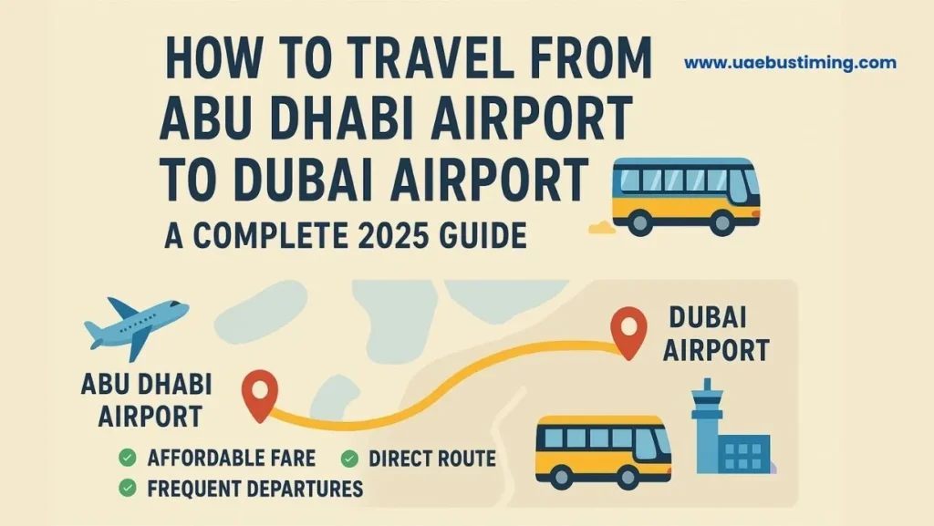 Abu Dhabi Airport to Dubai Airport Bus Timings and Fare