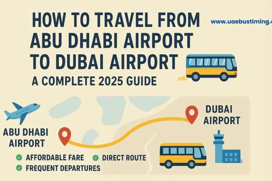 Abu Dhabi Airport to Dubai Airport Bus Timings and Fare