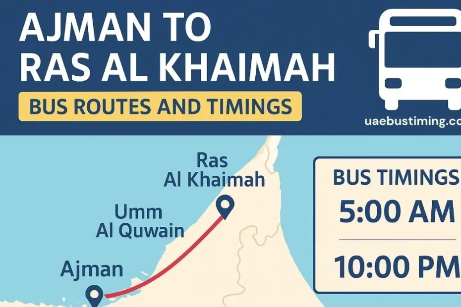 Ajman to Ras Al Khaimah Bus Routes and Timings