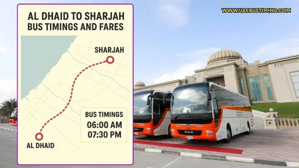 Al Dhaid to Sharjah Bus Timings and Fares