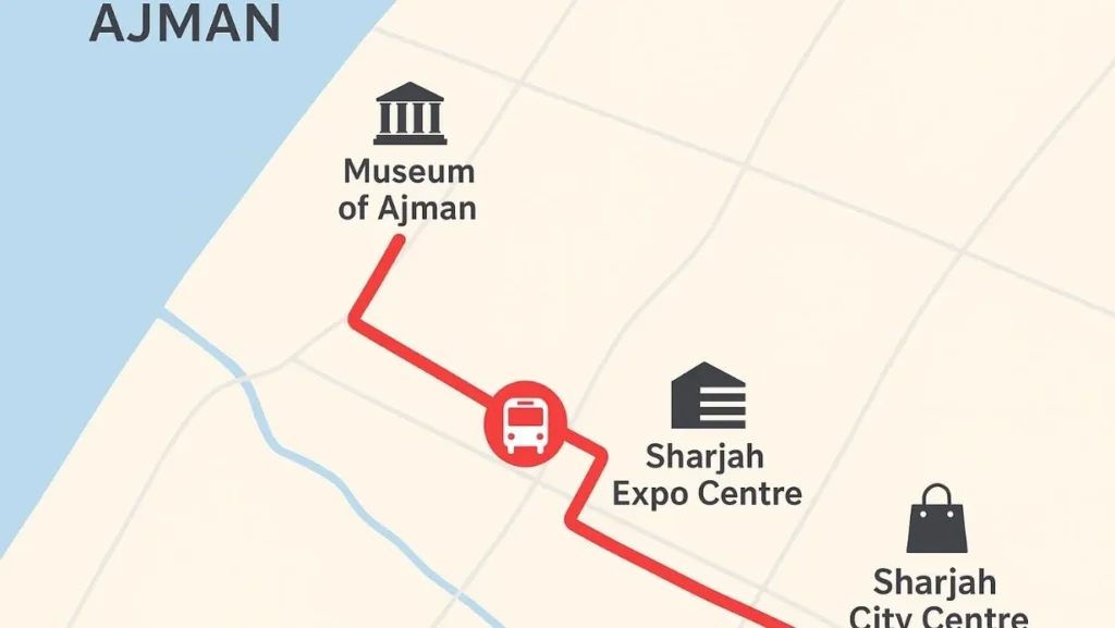 Ajman to Sharjah Bus Route