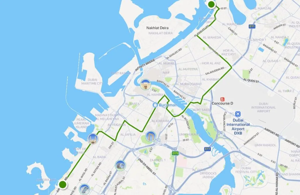 C10 Bus Route Map Dubai