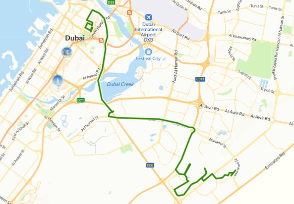 X25 Bus Route Map